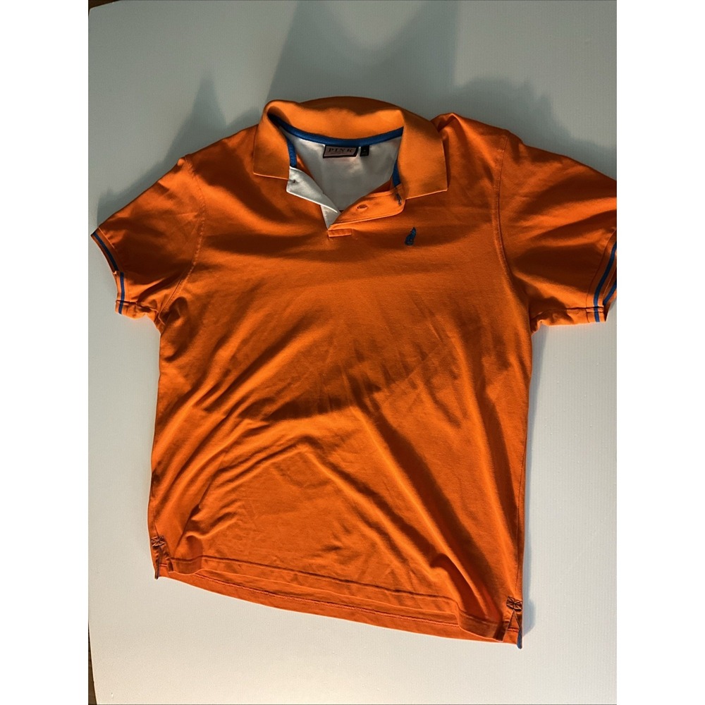 Pink Classic Fit Men's XL Polo Short Sleeve Shirt Cotton Orange